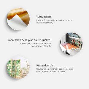 Paravent japonais - Fleurs et Papillons II – Image 3