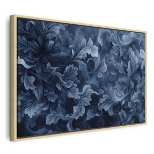 Tableau - Abstract Ornaments Dark Blue Victorian Leaves