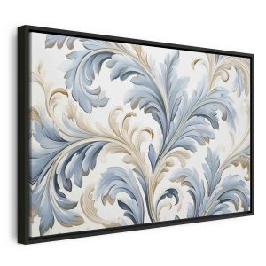 Tableau - Baroque Ornaments in Light Cream-Blue Hues