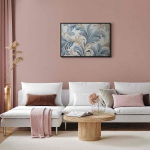 Tableau - Baroque Ornaments in Light Cream-Blue Hues