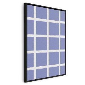 Tableau - Lines and Symmetry - Expressive White Grid on a Blue Background