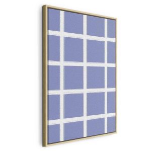 Tableau - Lines and Symmetry - Expressive White Grid on a Blue Background