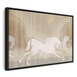 Tableau - Moon Horses - Horses Galloping Among Trees on a Starry Night
