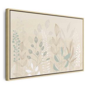 Tableau - Morning in the Meadow - Various Pastel Plants on a Beige Background