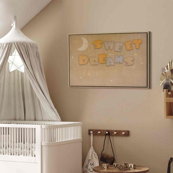 Tableau - Sweet Dreams - Pastel Inscription Surrounded by the Moon and Stars