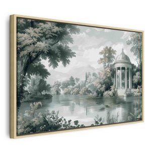 Tableau - View of the Park and Lake Retro Vintage Landscape in Greens