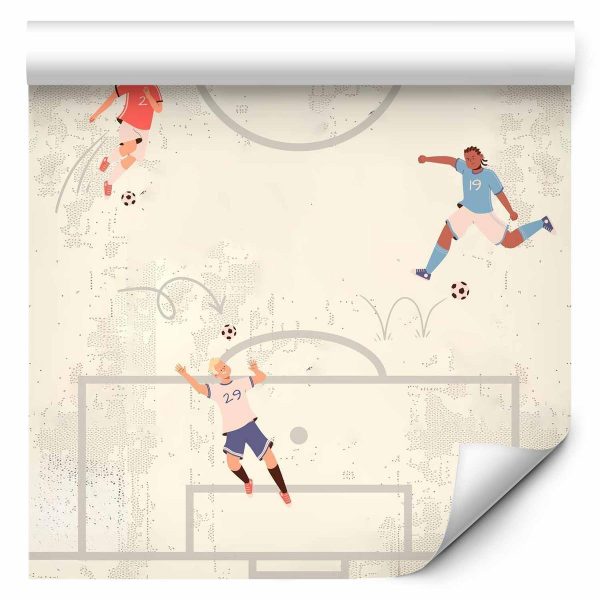 Tapisserie murale - Soccer Game - Illustration of soccer players in action on the field