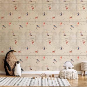 Tapisserie murale - Soccer Game - Illustration of soccer players in action on the field