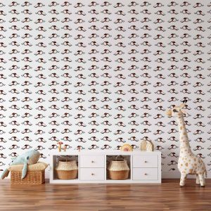 Tapisserie murale - Soccer Whistles - Black and white with red accents on a white background