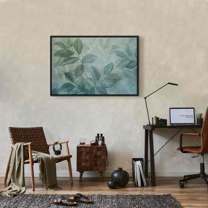 Tableau - Large Leaves in Shades of Green-Mint: Botanical Motif