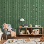 Tapisserie murale - Sports Whistles - Repeating pattern on a striped green background