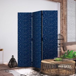 Paravent - Cosmic Inspirations - Pattern with Stars and Constellations on a Dark Background