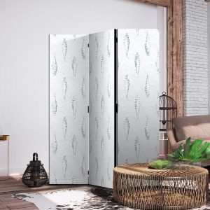 Paravent - Delicate Blue Fish - Mosaic Fish in Subtle Blue Color Shades with an Arched Pattern in the Background