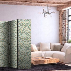 Paravent - Giraffe Pattern - Animal Pattern in Turquoise Spots on a Light Background