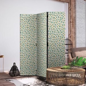 Paravent - Giraffe Pattern - Animal Pattern in Turquoise Spots on a Light Background