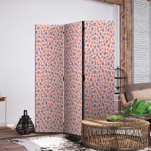 Paravent - Giraffe Pattern - Colorful Animal Pattern in Blue-Pink Spots