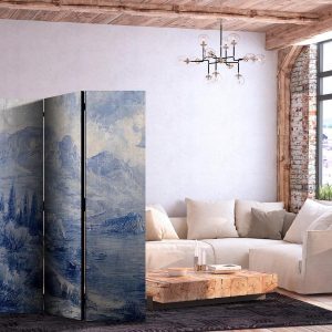 Paravent - Italian Landscape - Lake Como Painted in Shades of Blue