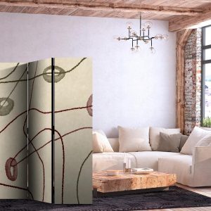 Paravent - Labyrinth of Beads - Minimalist Abstraction on a Worn Background