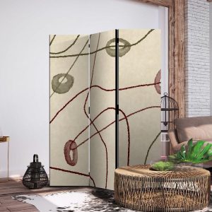 Paravent - Labyrinth of Beads - Minimalist Abstraction on a Worn Background