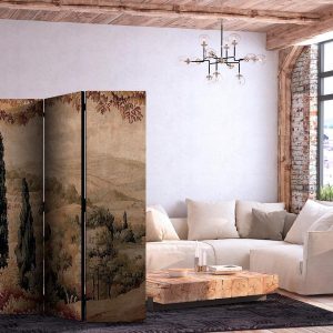 Paravent - Landscape with Cypresses - Old Tapestry with Mediterranean Vegetation