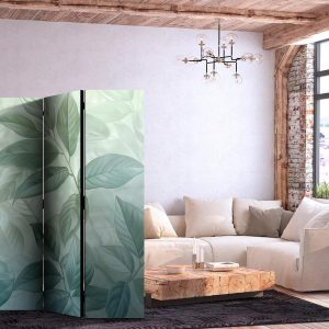 Paravent - Large Leaves in Green-Mint Shades - Botanical Motif
