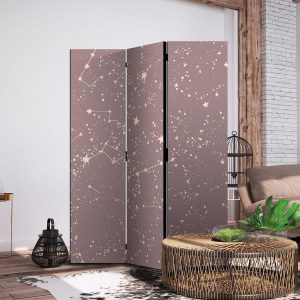 Paravent - Night Sky - Artistic Constellations and Stars in Pastel Shades