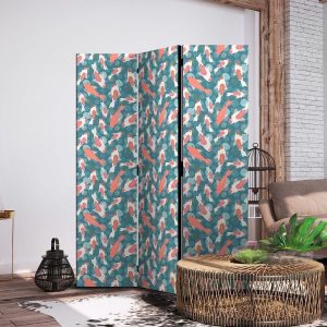 Paravent - Oriental Pond - A Cluster of Japanese Fish Swimming in Crystal Clear Water with Glimmers of Light