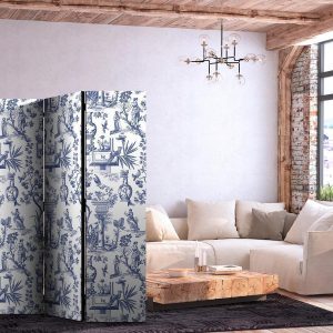 Paravent - Rome and Botany - Blue Pattern with a Greek and Plant Motif