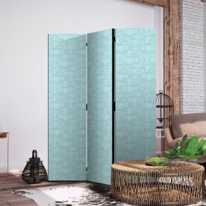 Paravent - Sketch - Outline of an Airplane in White on a Turquoise Background