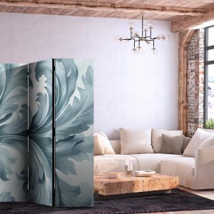 Paravent - Stone Baroque Ornaments in Light Shades of Gray and Blue