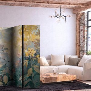 Paravent - Tapestry Pattern With Meadow and Flowers - Kilim With Spring Motif