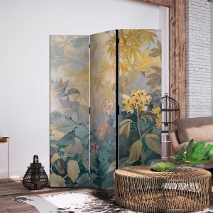 Paravent - Tapestry Pattern With Meadow and Flowers - Kilim With Spring Motif