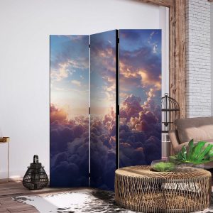 Paravent - The Sun in Hiding: The Golden Face of the Sky Over a Cloudy Sea