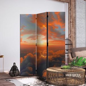 Paravent - When Dawn Tickles the Clouds: A Spectacle of Colors on the Morning Sky