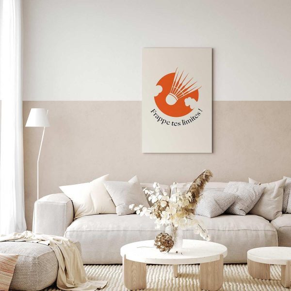 Tableau - Badminton Shuttlecock on an Orange Circle Background