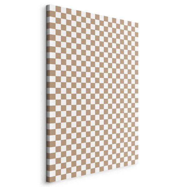 Tableau - Checkerboard Pattern - Brown-White Grid with a Subtle Noise