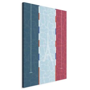 Tableau - Graphic Illustration of a Swimming Pool Against the Backdrop of the French Flag