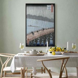 Tableau - Sudden Shower over Shin-Ohashi Bridge and Atake (Ohashi Atake no Yudachi) from the series 'Meisho Edo Hyakkei' (One Hundred Famous Views of Edo) (Utagawa Hiroshige)