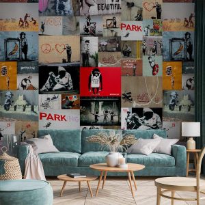 Tapisserie murale - Banksy - a collage