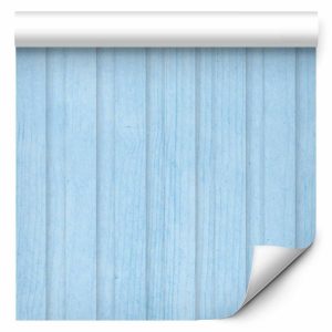 Tapisserie murale - Blue Panels - Wooden planks in a pastel blue shade