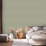 Tapisserie murale - Giraffe Pattern - animal pattern in turquoise spots on a light background