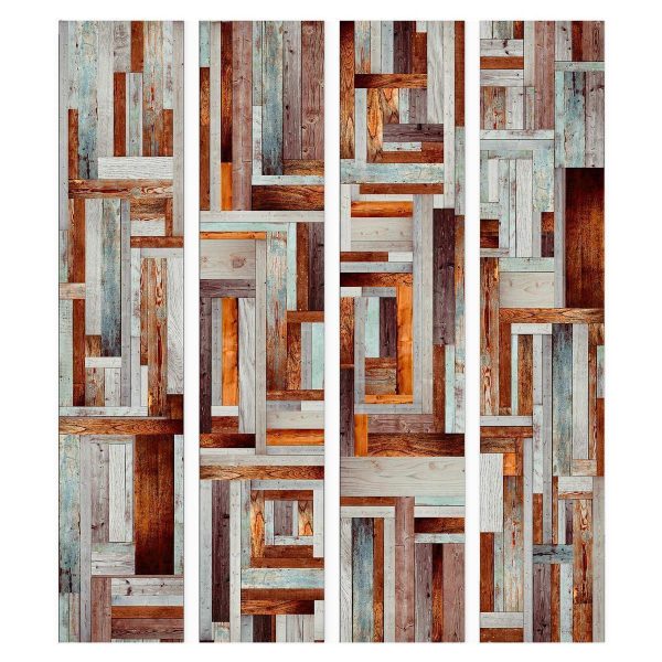 Tapisserie murale - Labyrinth of wooden planks