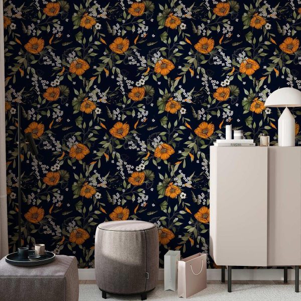 Tapisserie murale - Orange Bloom