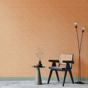 Tapisserie murale - Tiny Dots - optimistic pattern in peach colors