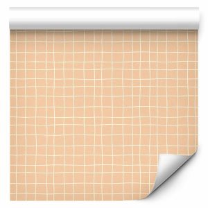 Tapisserie murale - Waving Lines - Creamy Grid on a Noisy Pastel Background