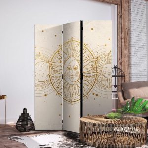 Paravent - Golden Sun and Moon - Artistic Retro Style Illustration