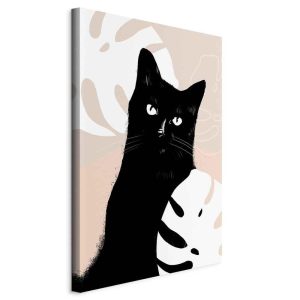 Tableau - Cat in Monsteras (1 Part) Vertical