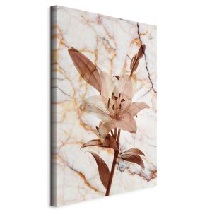 Tableau - Elegance of a Flower (1-part) - Delicate Lily on Marble in Sepia