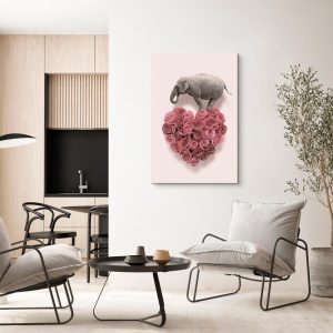 Tableau - Elephant Lover (1-part) - Elephant Amid Pink Flowers