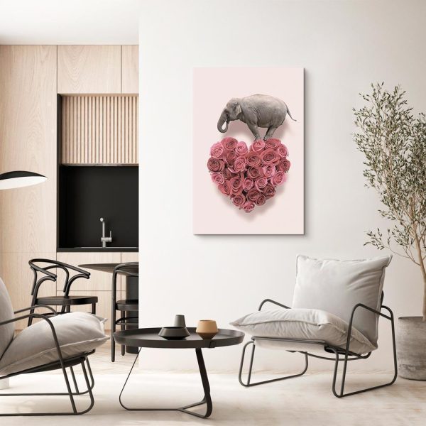 Tableau - Elephant Lover (1-part) - Elephant Amid Pink Flowers